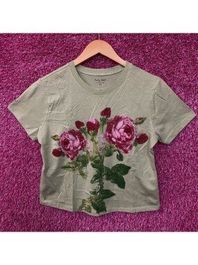 Pretty Rebel Rose Graphic Crop Top XS